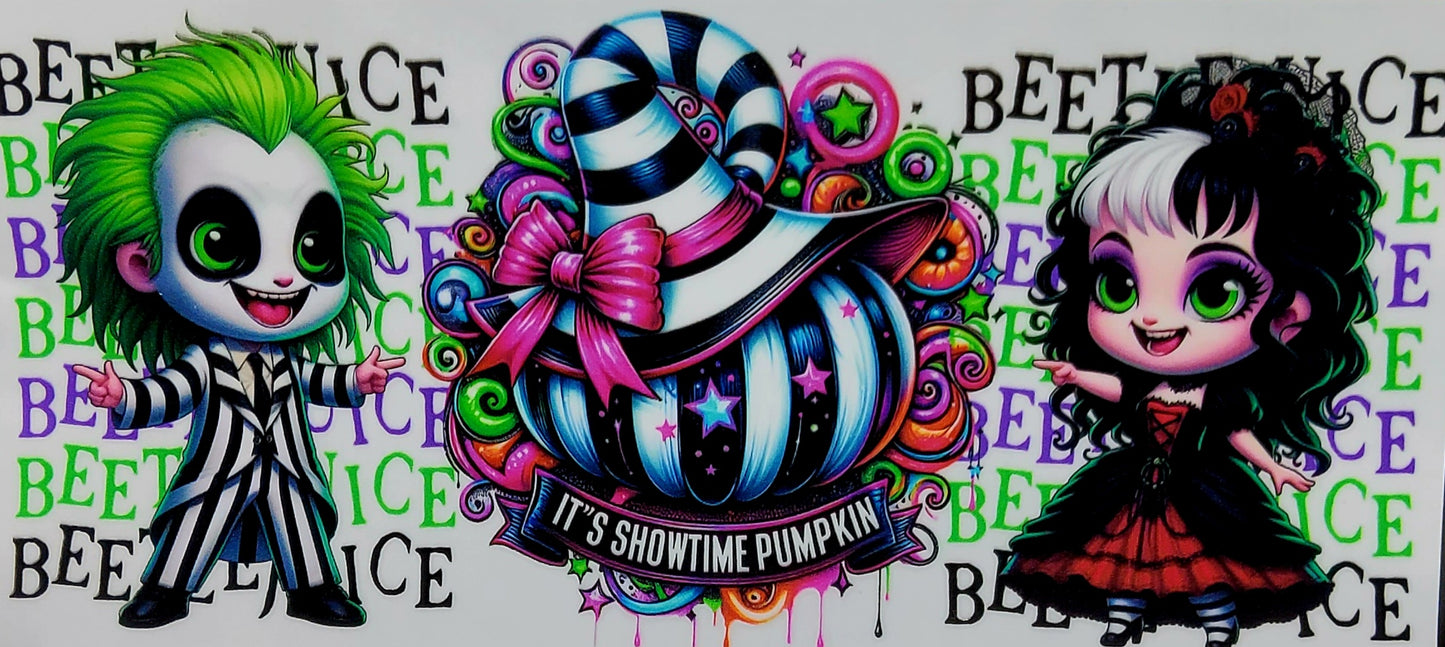 It's Showtime! Beetlejuice Glitter Snow Globe Tumbler