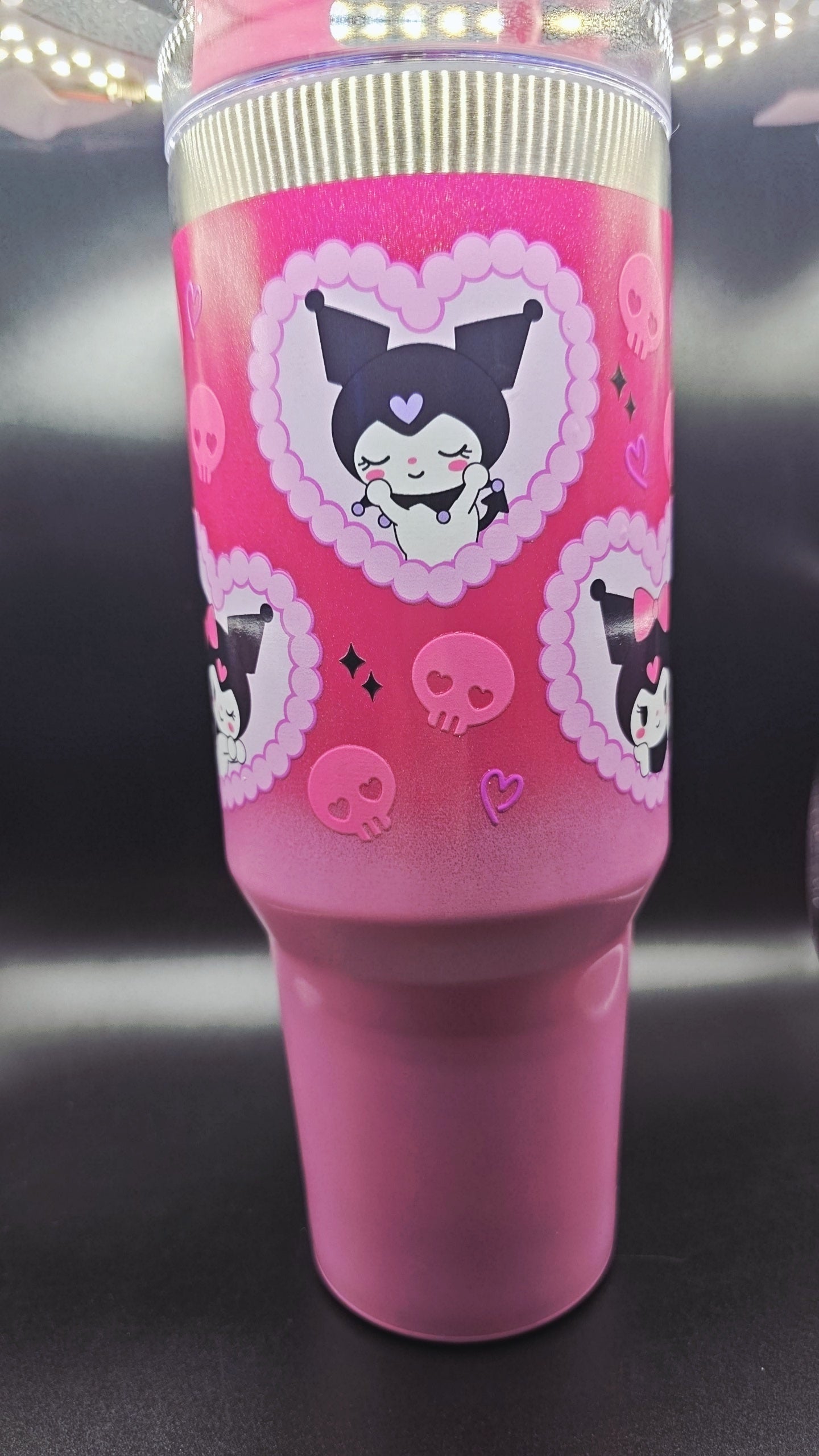Sparkling Pink Kuromi Tumbler (Stanley-Style)
