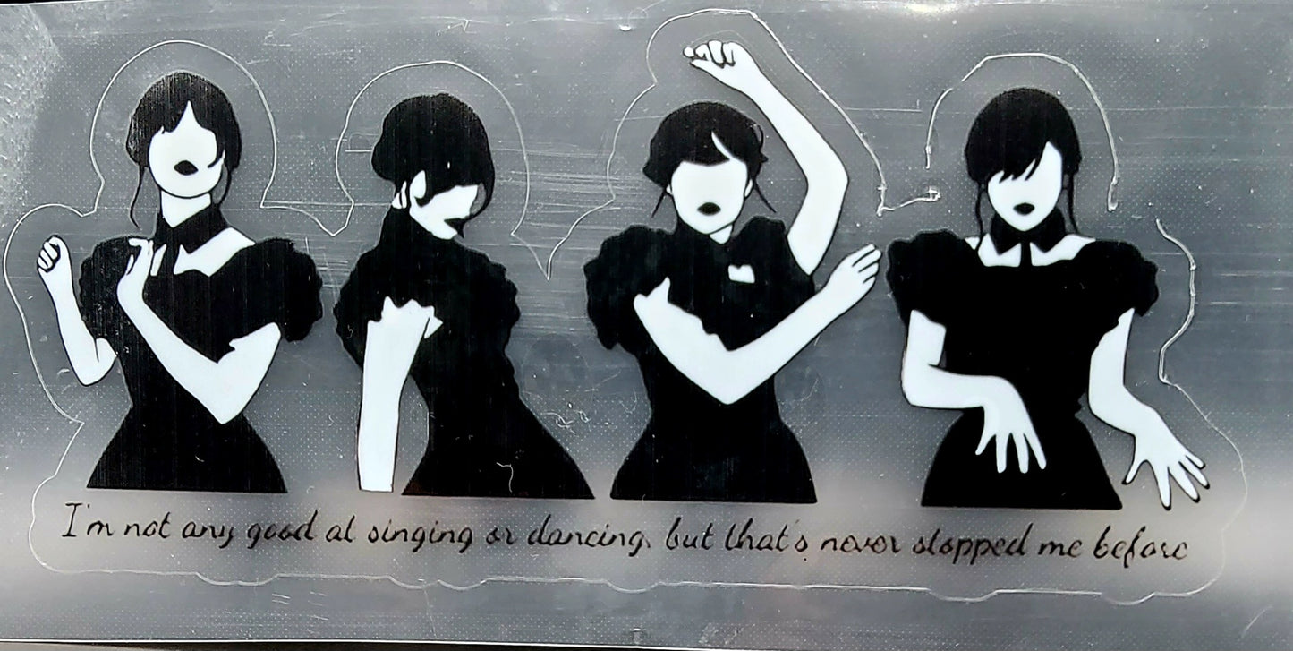 Unleash Your Inner Goth with my Wednesday Addams Glitter Snow Globe Tumbler