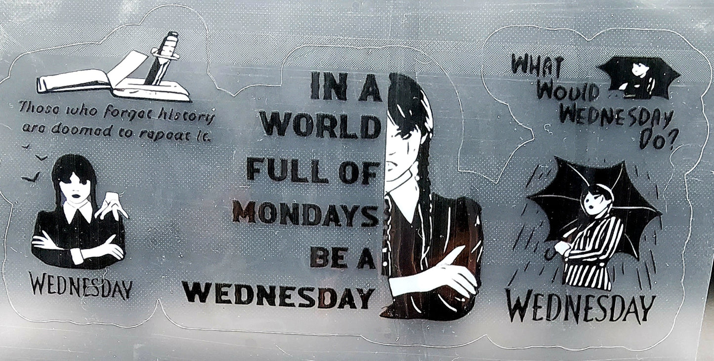 Unleash Your Inner Goth with my Wednesday Addams Glitter Snow Globe Tumbler