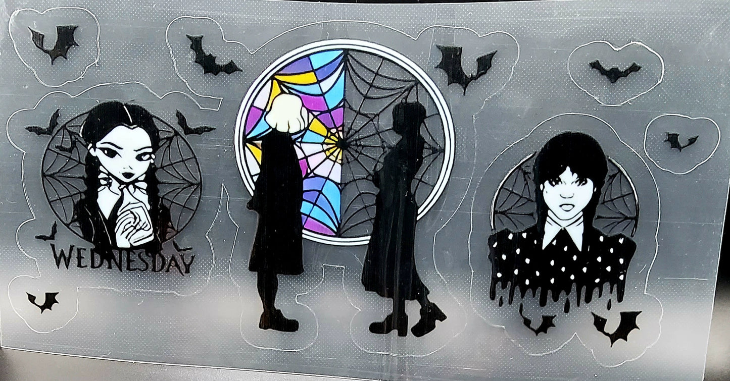 Unleash Your Inner Goth with my Wednesday Addams Glitter Snow Globe Tumbler