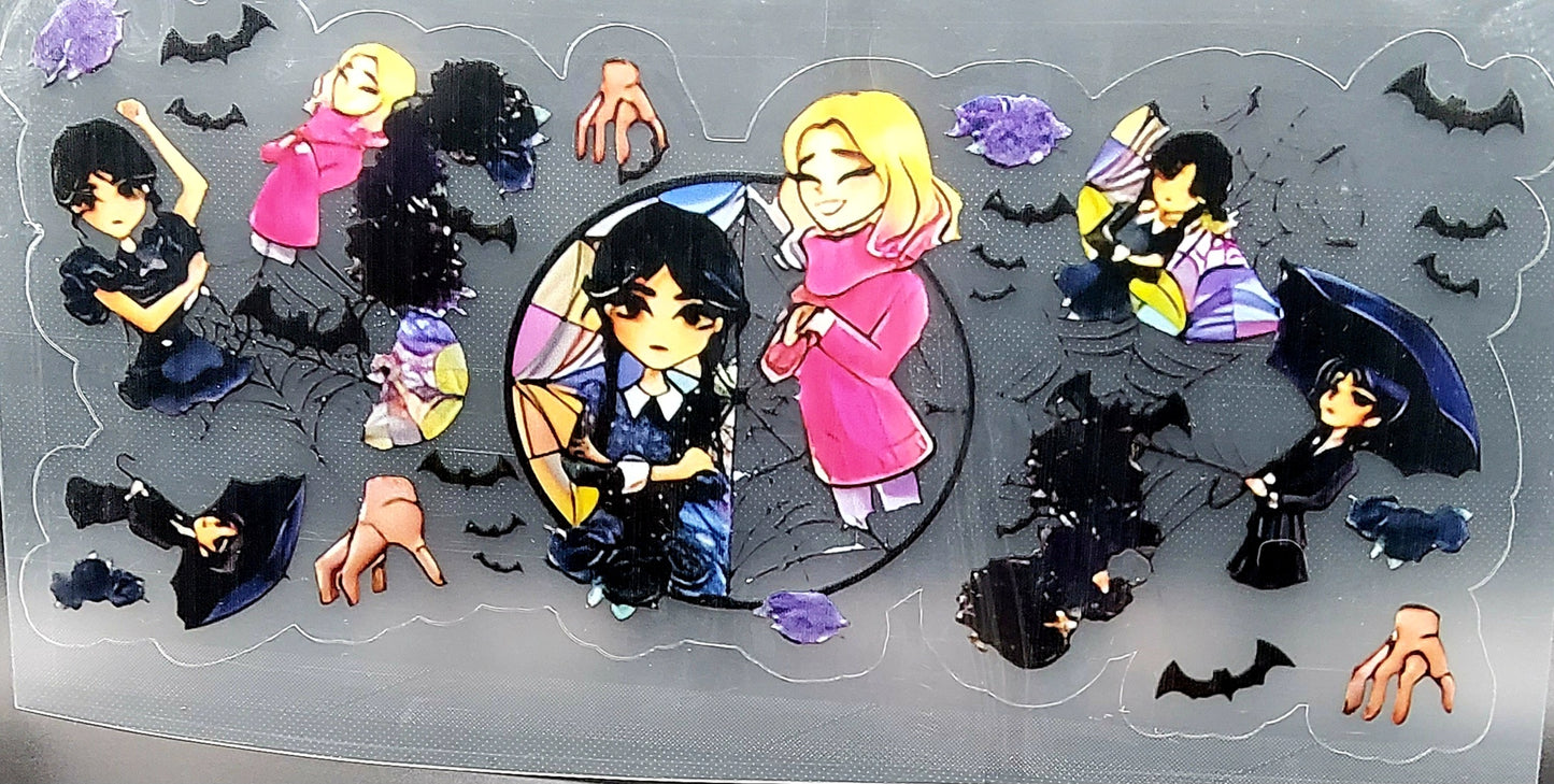 Unleash Your Inner Goth with my Wednesday Addams Glitter Snow Globe Tumbler