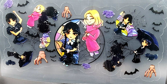 Unleash Your Inner Goth with my Wednesday Addams Glitter Snow Globe Tumbler