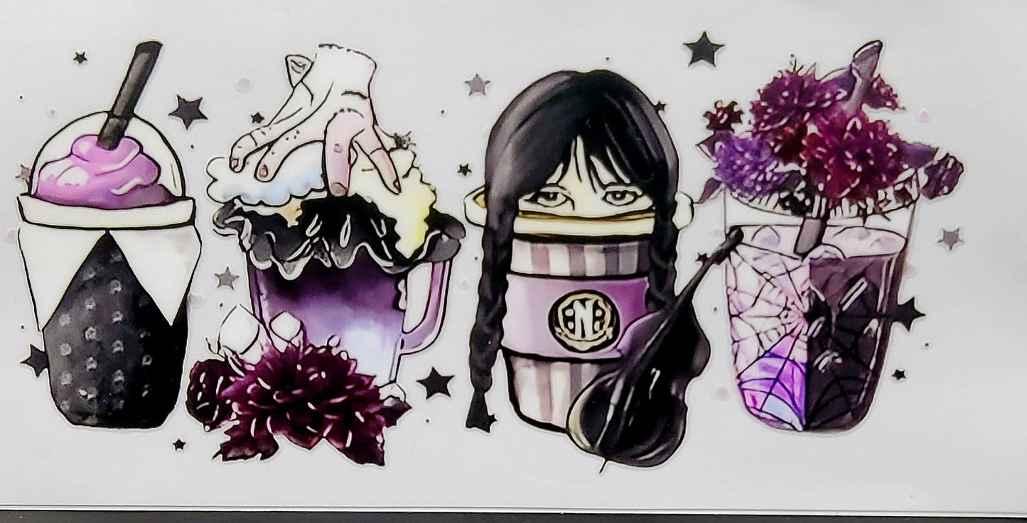 Unleash Your Inner Goth with my Wednesday Addams Glitter Snow Globe Tumbler