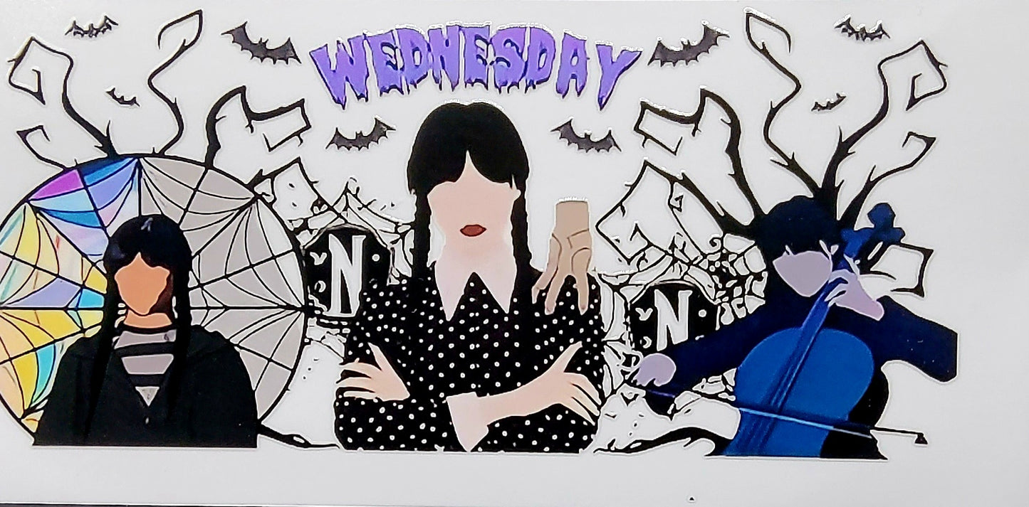 Unleash Your Inner Goth with my Wednesday Addams Glitter Snow Globe Tumbler