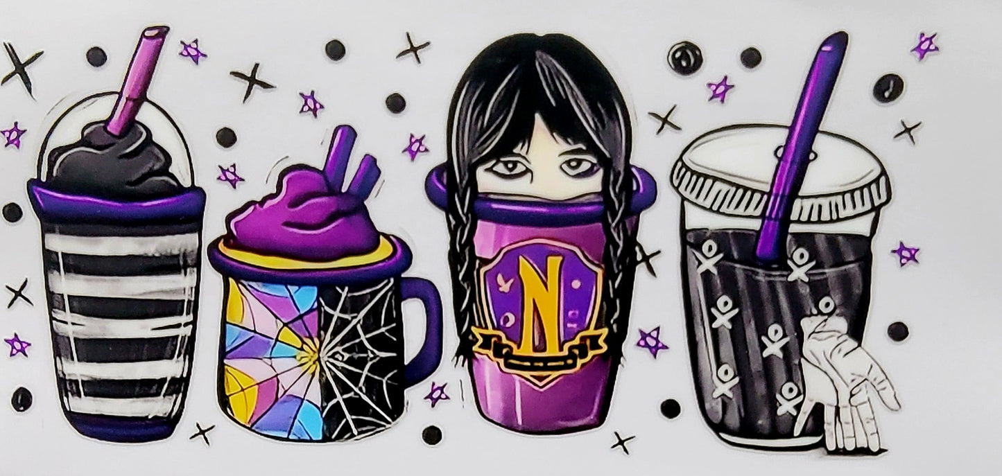 Unleash Your Inner Goth with my Wednesday Addams Glitter Snow Globe Tumbler