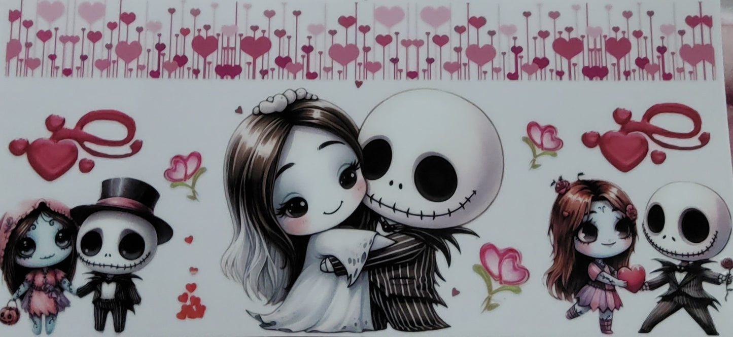 spooky sparkle with this 16oz Jack Skellington Glitter Tumbler!