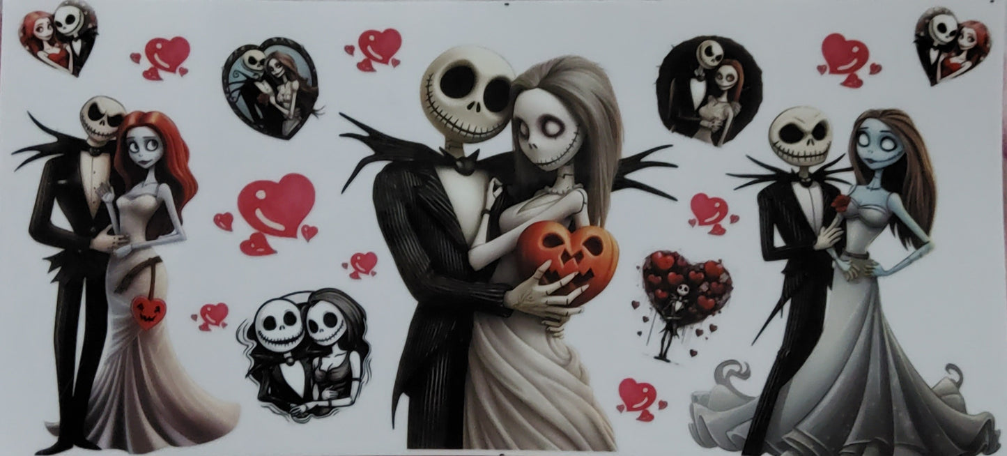 spooky sparkle with this 16oz Jack Skellington Glitter Tumbler!