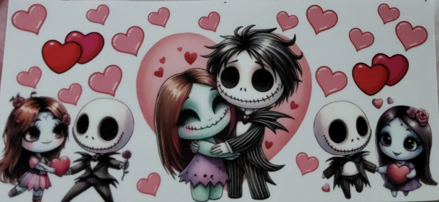 spooky sparkle with this 16oz Jack Skellington Glitter Tumbler!