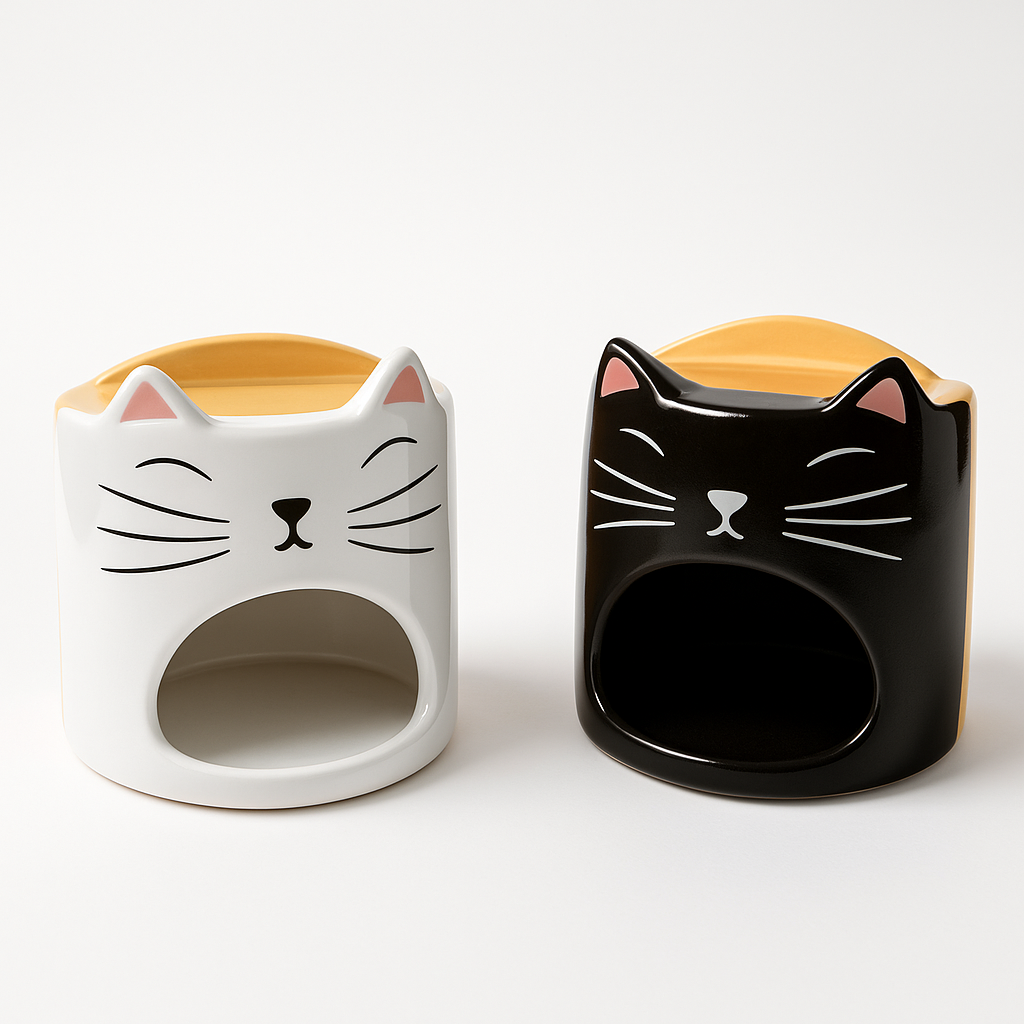 Purr-fect Ambiance: Kitty-Shaped Oil Warmer (Black or White)