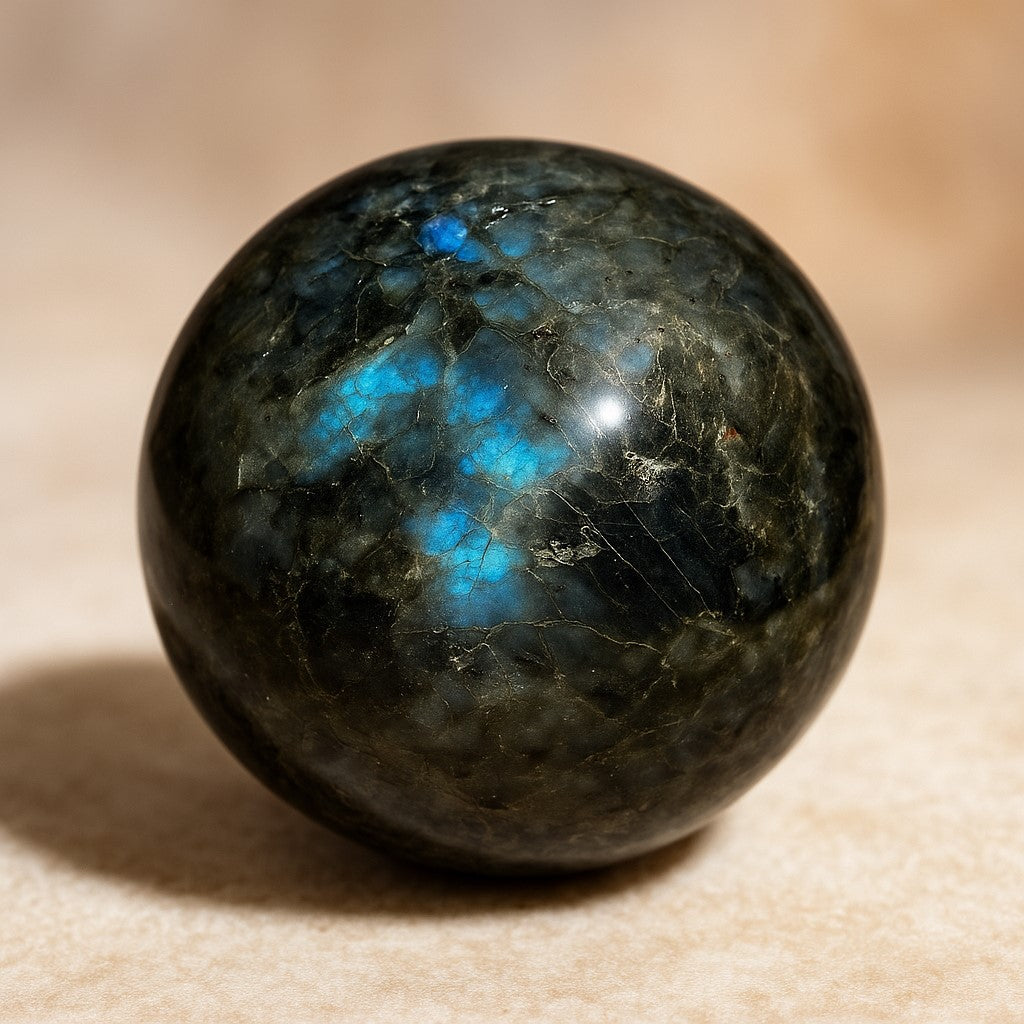 Large 80-90mm Labradorite Crystal Sphere: Gaze into the Magic