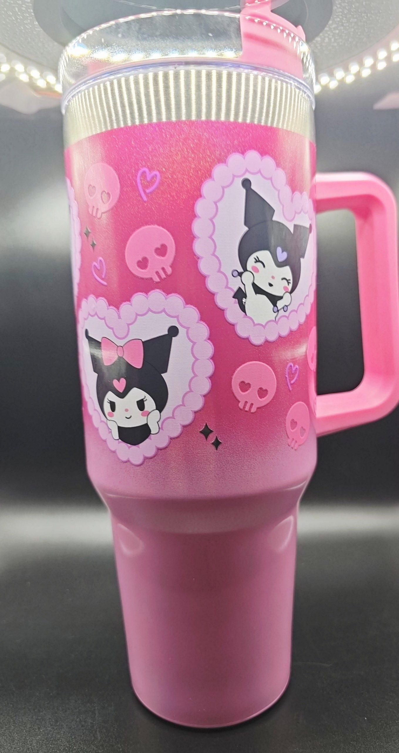 Sparkling Pink Kuromi Tumbler (Stanley-Style)